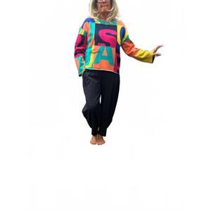 NEW PURE ESSENCE pull on barrel leg pants in black